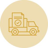 Proof Of Delivery Line Yellow Circle Icon vector
