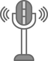 Mic Line Filled Light Icon vector