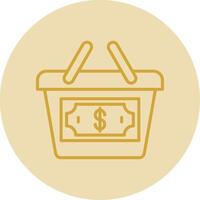 Payment Line Yellow Circle Icon vector