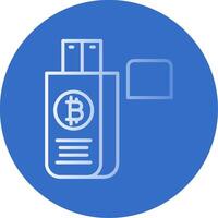 Bitcoin Drive Flat Bubble Icon vector