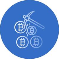 Bitcoin Mining Flat Bubble Icon vector