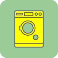 Tumble Dryer Filled Yellow Icon vector