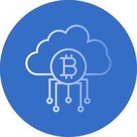 nube bitcoin plano burbuja icono vector