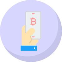 Pay Bitcoin Flat Bubble Icon vector