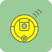 Robot Vacuum Cleaner Filled Yellow Icon vector