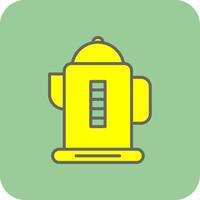 Electric Kettles Filled Yellow Icon vector