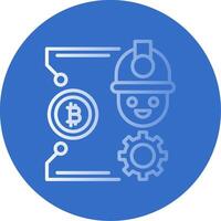 Bitcoin Craft Flat Bubble Icon vector