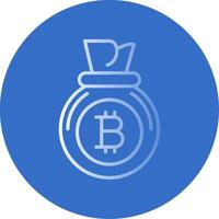 Bitcoin Bag Flat Bubble Icon vector