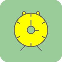 alarma reloj lleno amarillo icono vector