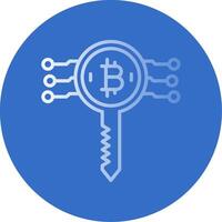 Bitcoin Key Flat Bubble Icon vector