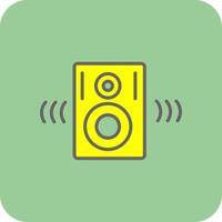 Altavoces lleno amarillo icono vector