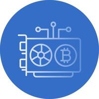 Mining Rig Flat Bubble Icon vector