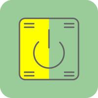 Power Button Filled Yellow Icon vector