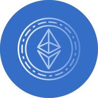 Ethereum Coin Flat Bubble Icon vector