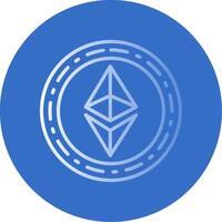 Ethereum Coin Flat Bubble Icon vector