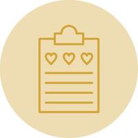 Wish List Line Yellow Circle Icon vector