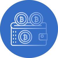 Bitcoin Wallet Flat Bubble Icon vector