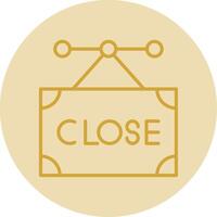 Close Line Yellow Circle Icon vector