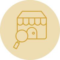 Find A Store Line Yellow Circle Icon vector