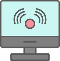 Computer Line Filled Light Icon vector