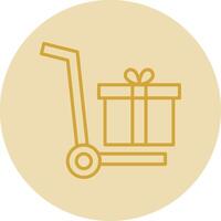 Free Shipping Line Yellow Circle Icon vector
