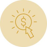 Pay Per Click Line Yellow Circle Icon vector