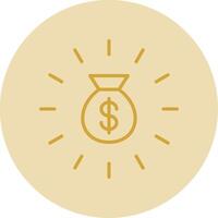 Budget Planning Line Yellow Circle Icon vector