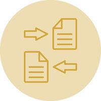 File Sharing Line Yellow Circle Icon vector