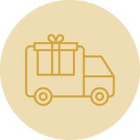 Delivery Truck Line Yellow Circle Icon vector