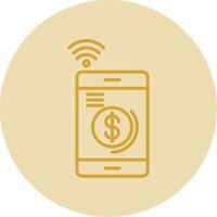 Payment Methods Line Yellow Circle Icon vector