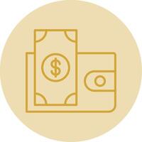 Payment Line Yellow Circle Icon vector