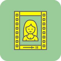 Reel Filled Yellow Icon vector