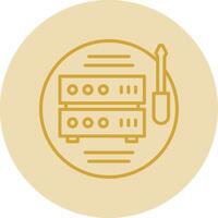 Tech Support Line Yellow Circle Icon vector