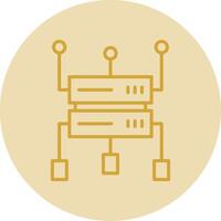Data Structure Line Yellow Circle Icon vector