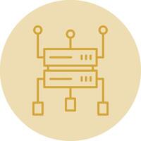 Data Structure Line Yellow Circle Icon vector