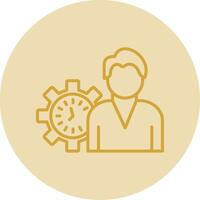 Working Hours Line Yellow Circle Icon vector
