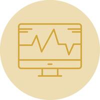 System Monitoring Line Yellow Circle Icon vector