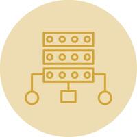 Data Structure Line Yellow Circle Icon vector