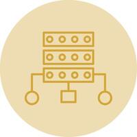 Data Structure Line Yellow Circle Icon vector