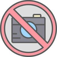 No foto línea lleno ligero icono vector