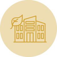 sostenible arquitectura línea amarillo circulo icono vector