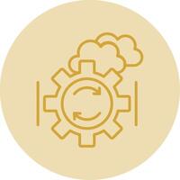 Backup And Recovery Line Yellow Circle Icon vector