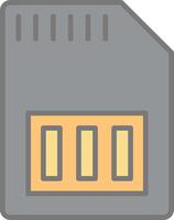 Sd Card Line Filled Light Icon vector