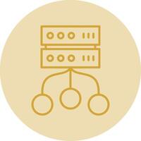 Data Storage Line Yellow Circle Icon vector