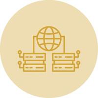 Global Services Line Yellow Circle Icon vector