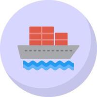 Container Ship Flat Bubble Icon vector