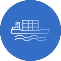 Bulk Carrier Flat Bubble Icon vector