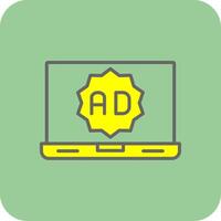 Laptop Filled Yellow Icon vector