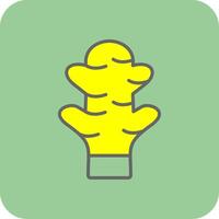 jengibre lleno amarillo icono vector