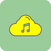 nube lleno amarillo icono vector